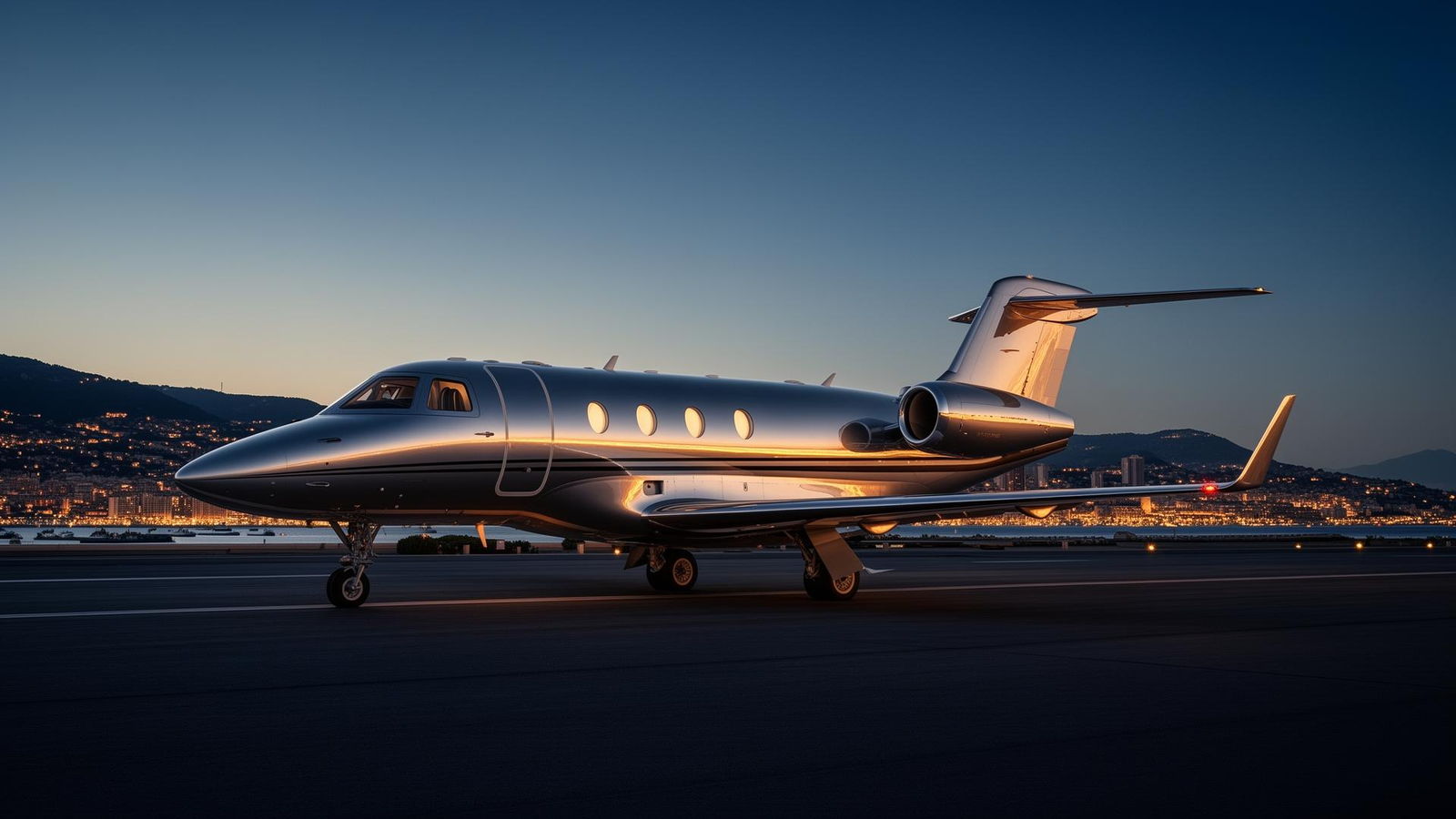 Executive jet on the ramp